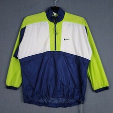 Vintage Nike Windbreaker Women M Colorblock Retro Half Zip Pullover Jacket Y2K