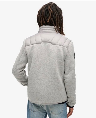 SUPERDRY Storm Knit Grey Marl Hybrid Bomber Jacket Size M RRP £ 99. 99 - Picture 4 of 6
