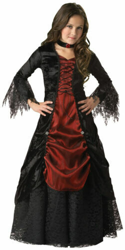 Raso Lucido Costume Mantello Vampiro Halloween Bambino Doppia