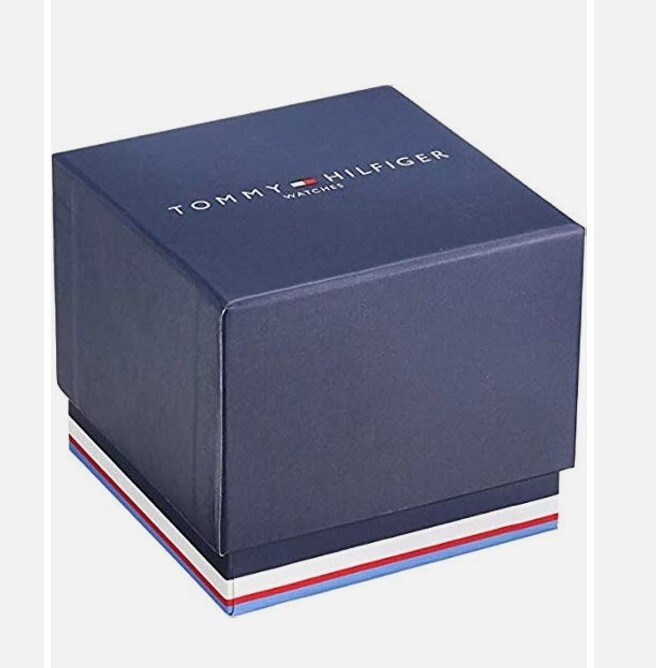 Tommy Hilfiger 1791702 James SS Blue Dial Black Leather Strap 40mm  