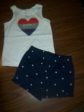 Toddler Girls CARTER'S Shirt Shorts Outfit Sz 2T NEW NWT - July 4th A9