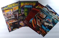 Pinball FLYERS Lot Of 4 No Fear Indiana Jones Monster Bash Indy 500 Originals