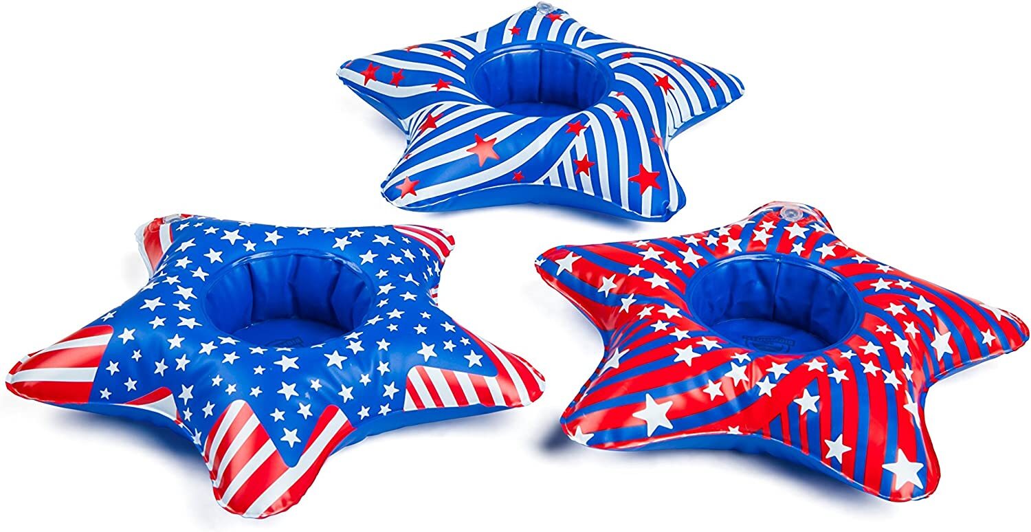 Bigmouth Inc Inflatable Patriotic Stars Beverage Boats 3pk