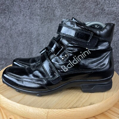 Baldinini Patent Leather Ankle Boots Women 36 Black Square