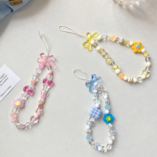 3 Pcs Flower Bow Chain Decoration Phone Jewelry Cellphone Charm Strap - Zdjęcie 9 z 12