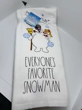 Rae Dunn Frosty The Snowman EVERY ONE’s FAVORITE SNOWMAN Kitchen Towel Set Of 2