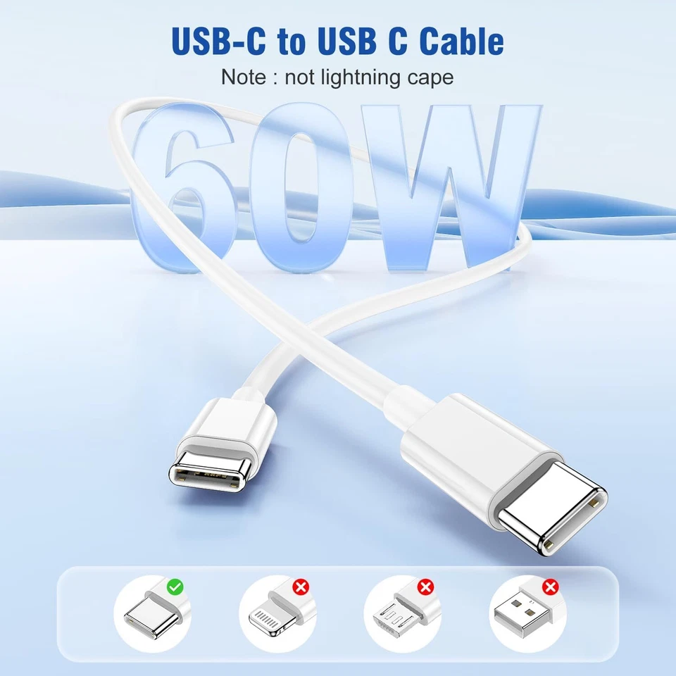 For Huawei Charger Fast Type-C USB C Charger For P30 P40 P50 P20 Mate20 Pro - Image 2 of 4