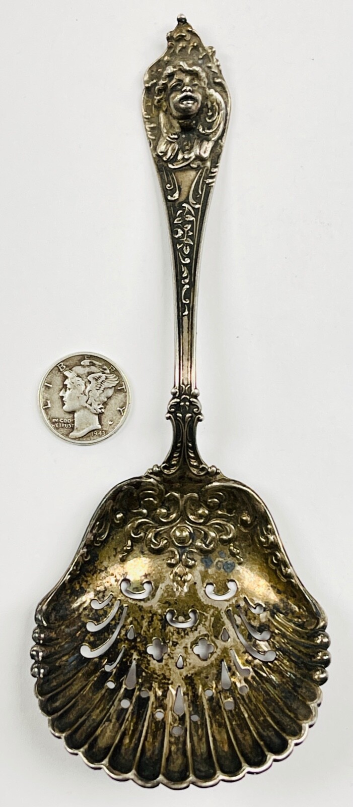 Rare Mechanics Co. Sterling Silver BonBon Spoon Angel Putti Tiffany Grade 925