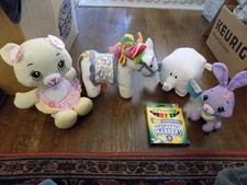 Lot Doodle Plush Teddy Bear Fisher Price Yellow Elephant Pony Bunny Markers