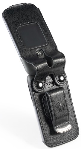 Black Leather Case Metal Belt Clip for Alcatel MyFlip 2 Phone A406DL (My Flip 2) - Picture 4 of 9