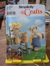 Simplicity Crafts Straw Stockings 5302 14" Teddy Bears jointed & clothes NEW