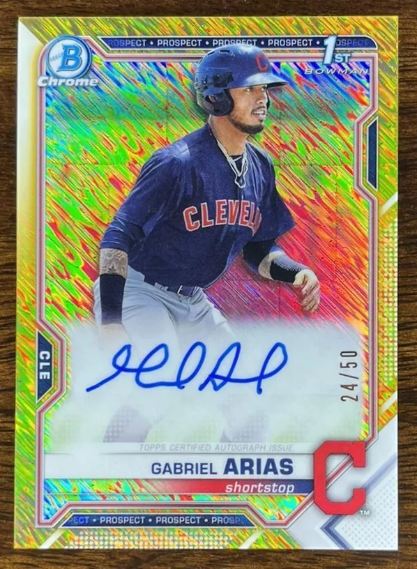 2021 Bowman Chrome Gabriel Arias Gold Shimmer Auto /50 - 1st Bowman