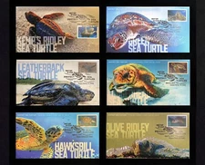 2024 Protect Sea Turtles Stamps 6 FDC Set: Cachets by Tony Ciccolella