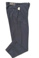 Austin Reed Men Navy Blue Soft Silk Cotton Dress Vintage Chino pants 32Wx30L Nwt