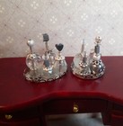 WHITE CRYSTAL SILVER PERFUME Bottles DRESSER  Vanity Bed Bath Trays Dollhouse  — photo 9