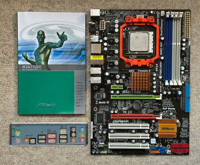 Mainboard ASRock M3A770DE / Sockel AM3 mit CPU Phenom II X4 960T Black Edition