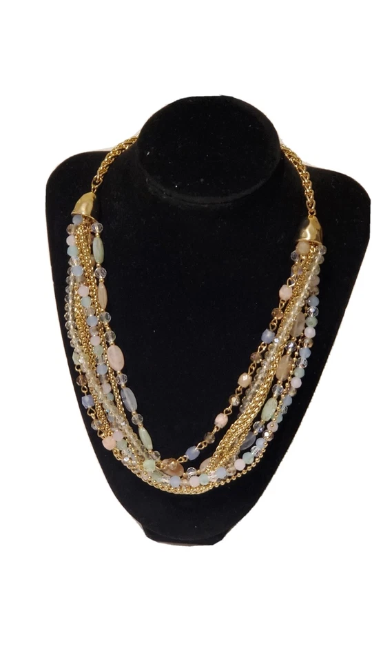 Style Co Link & Beaded Multi-Chain Statement Necklace, 30" + 3" extender - Image 2 of 4