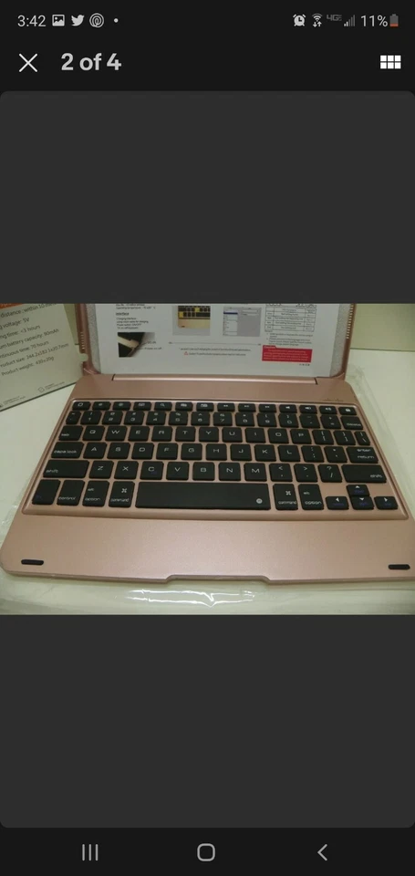 Cover & Keyboard F19/F19B for iPad Air/Air 2/Pro 9.7 Rose Gold Free Shipping - Image 2 of 4