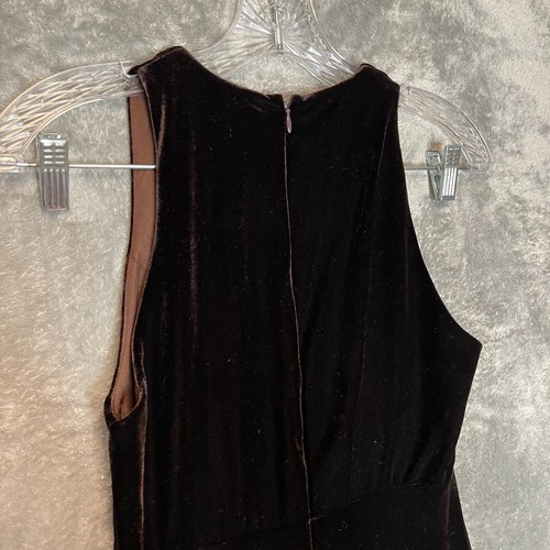 Vintage Rimini Women Witchy Dark Romantic Whimsigoth Velvet Maxi Dress 4 Brown - Picture 7 of 11