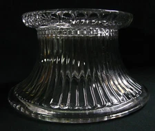 Antique EAPG Unknown Pattern Ribbed Glass Punch Bowl BASE ONLY, Exc! Cond!