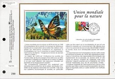 3198++FEUILLET CEF SUR  SOIE 1er JOUR 1998  UNION MONDIALE  POUR LA NATURE