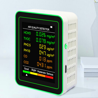 6 In 1 Air Quality Detector CO2 Meter Multifunctional AQI Tester for Home Office