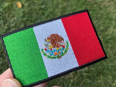 Mexico National FLAG IRON ON PATCH 3''  Mexican Embroidered Embroidery Sew on