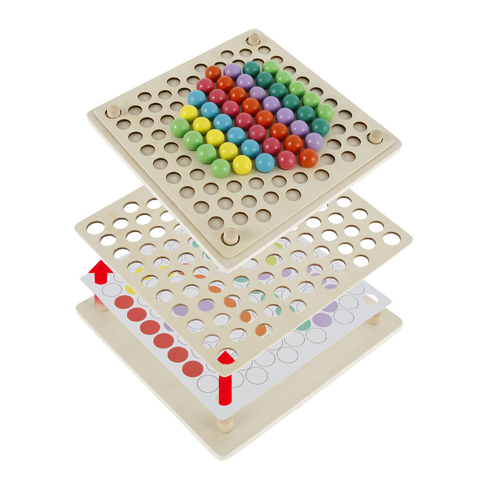 Montessori Toy Kids Wooden Puzzle Beads Game Early Educational Toys ...
