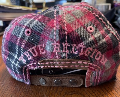 VTG True Religion Horseshoe Distressed Pink Plaid Trucker  display picture 2