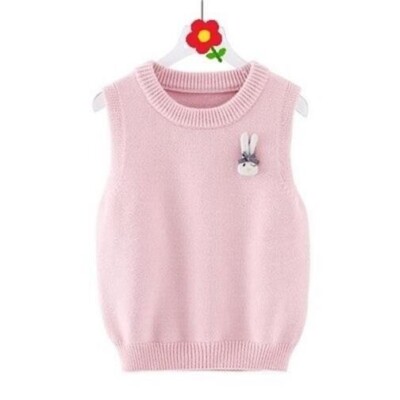Spring/Autumn Knitted Round Neck Vest for girl 5-6