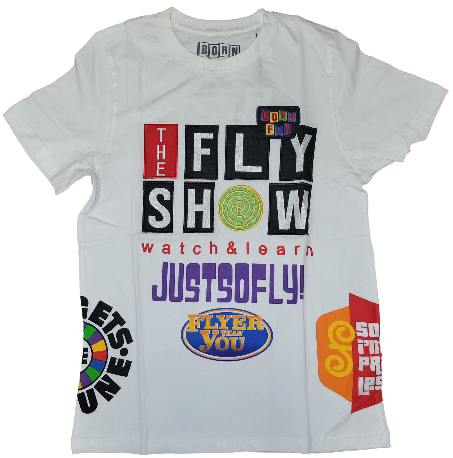 Мужская футболка с тиснением Born Fly White Fly Show - S 2190₽