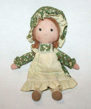 Vintage Holly Hobbie 15" AMY Rag Doll Dress Bonnet Plush Toy Red Hair HTF Cute