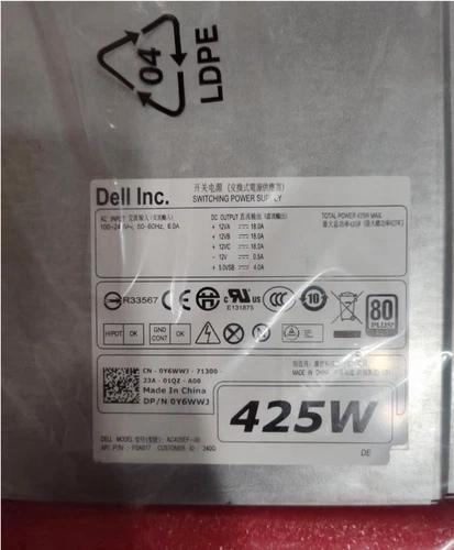 Dell precision T3600 425W power supply nieuw 0Y6WWJ