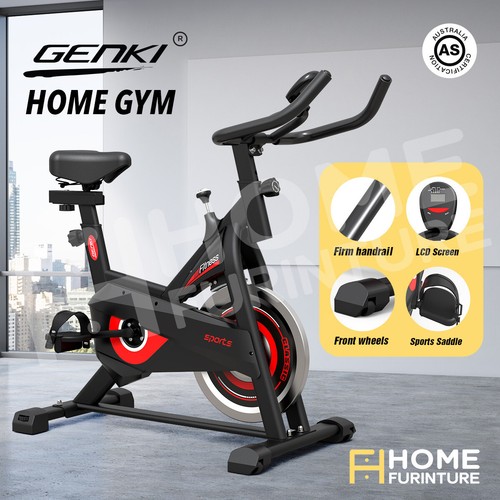 GENKI Exercise Bike Workout Fitness Spin Bike Home Gym Flywheel Cycling w/LCD - Picture 12 of 12