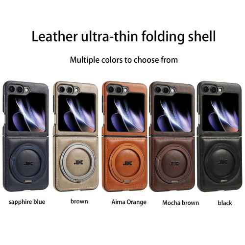 Ring Hülle für Samsung Galaxy Z Flip 6 5 4 3 Magnet Stoßfest Leder Cover - Bild 10 von 21