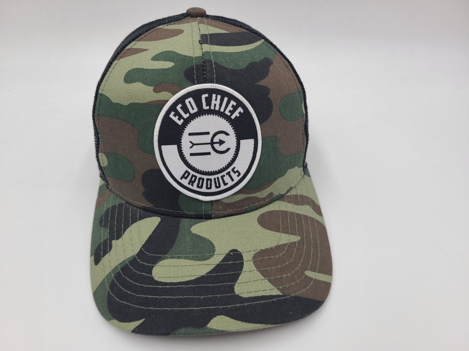 Eco Chief Products Camo Outdoor Cap Mesh Trucker Snapback Hat Green Brown Black