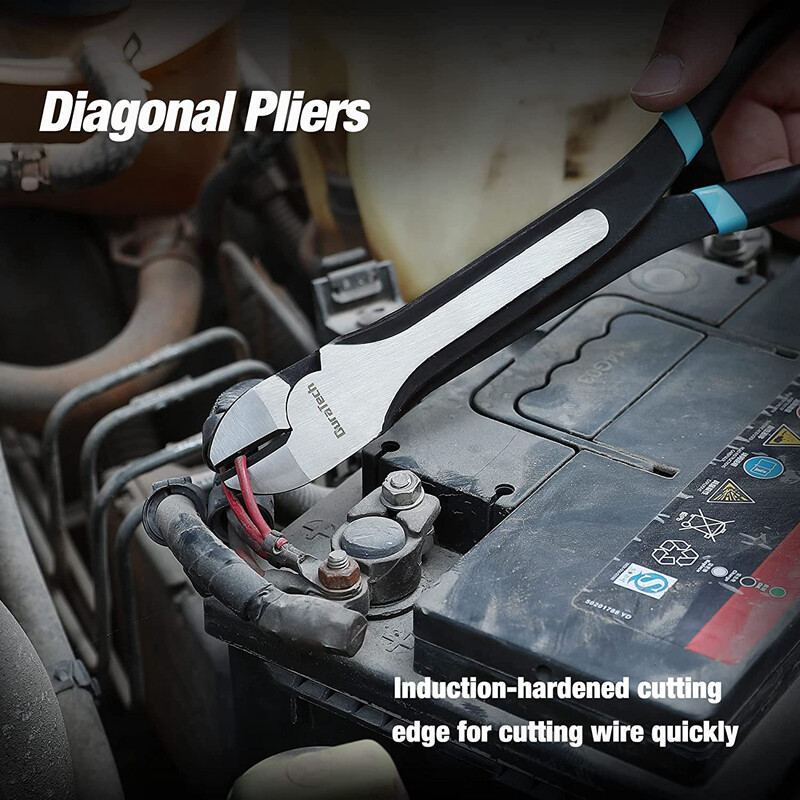 DURATECH 4 PCS Extra Long Needle Nose Pliers Set 11" Long Reach Straight Pliers