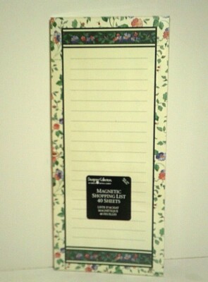 Vtg Country Blooms Floral Note Memo Pad Magnetic Fridge Pad NEW Shopping List 