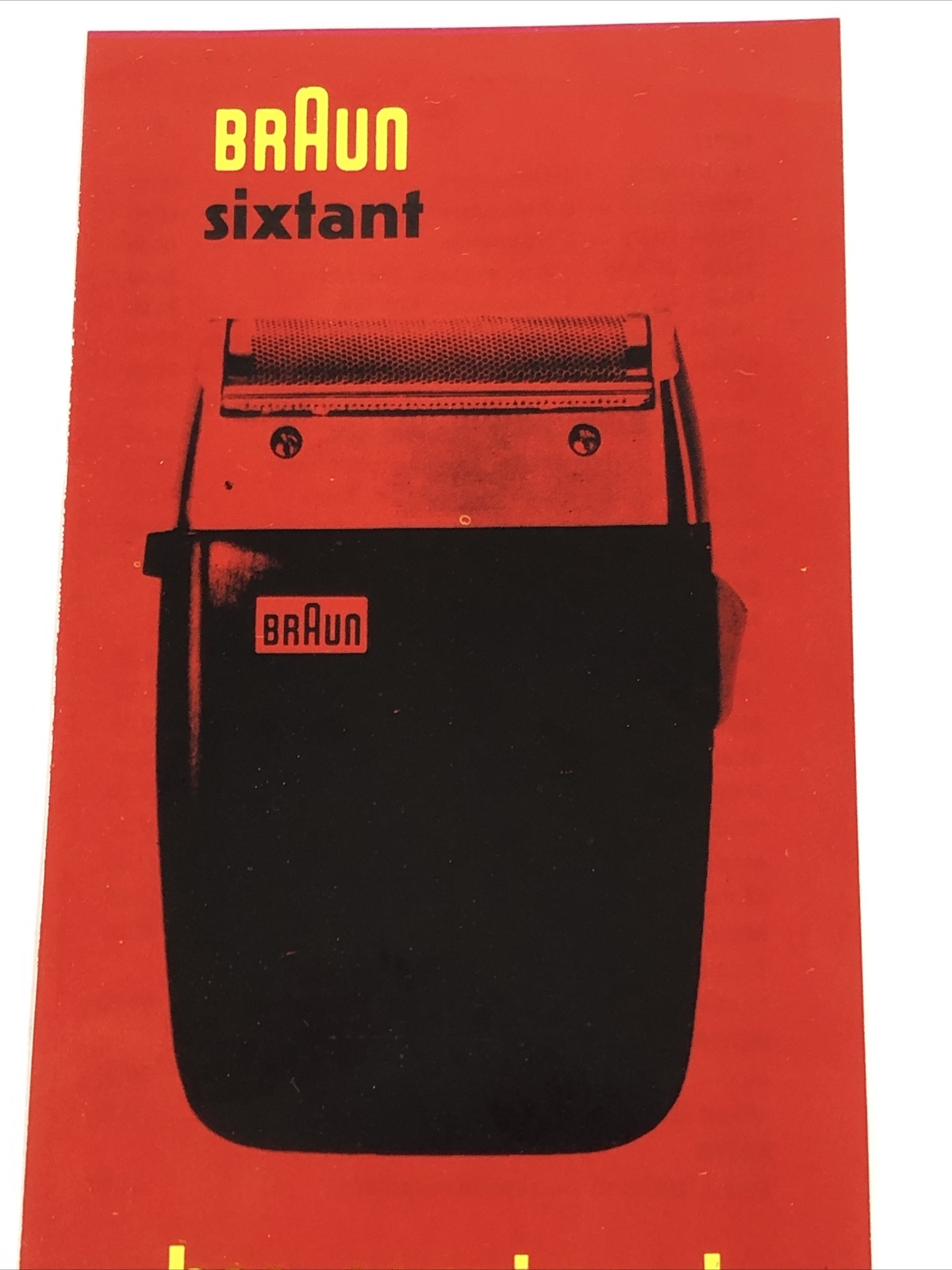 1970 Braun Sixtant Electric Shaver print ad backside has the Sony price guide