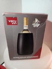 Vacu Vin Active Wine Cooler Elegant Chills Wine In Minutes Plastic Black 