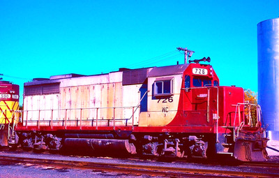 ORIGINAL KODACHROME SLIDE WISCONSIN CENTRAL GP-30 #726 NEENAH, WI 20. OKTOBER 1989