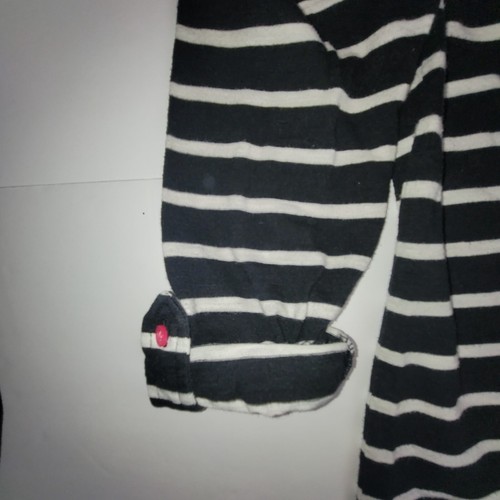 Cherokee Girls Top Size L (10-12) Black/White Strips long roll tab sleeve. - Picture 7 of 18