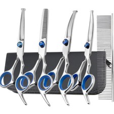 Profi Hunde Katze Haarschere Hundescheren Set mit Effilierschere zur Fellpflege