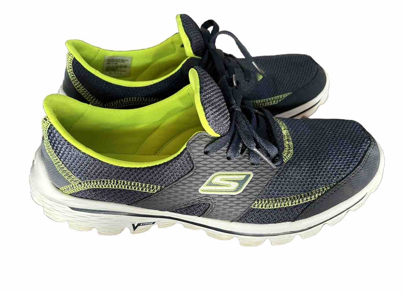 Skechers Go Walk 2, Navy/Neon Yellow, Women's Size US