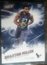 2016 Panini Father`s Day Braxton Miller rookie card #52. Card #175/599 Texans WR