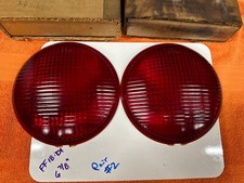 Nos Nib Pair Vintage Ls385 Red Tail Stop Kd Lamp Light Glass Lens Truck Old 2