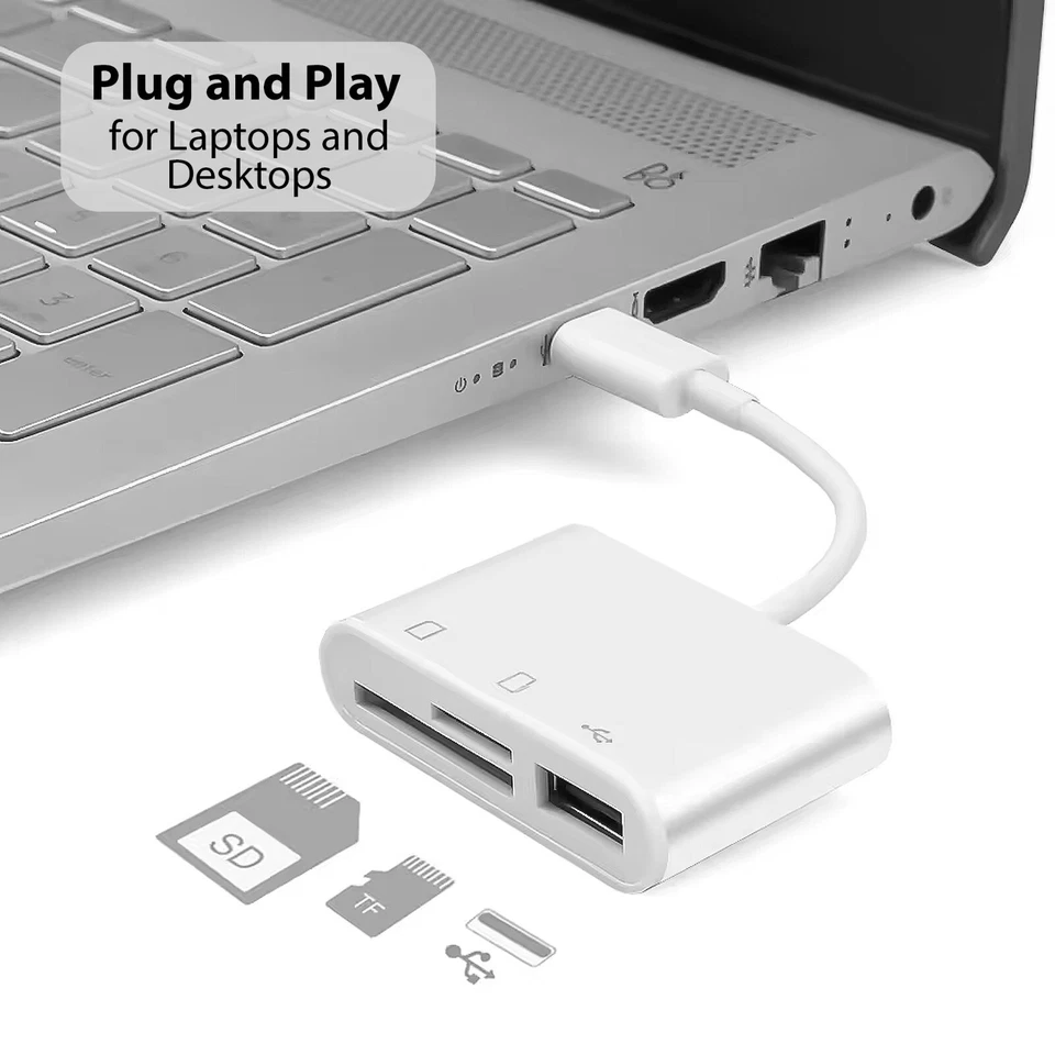 USB C SD Kartenleser Micro SD auf Typ C OTG Adapter für SDHC SDXC TF - Bild 4 von 4