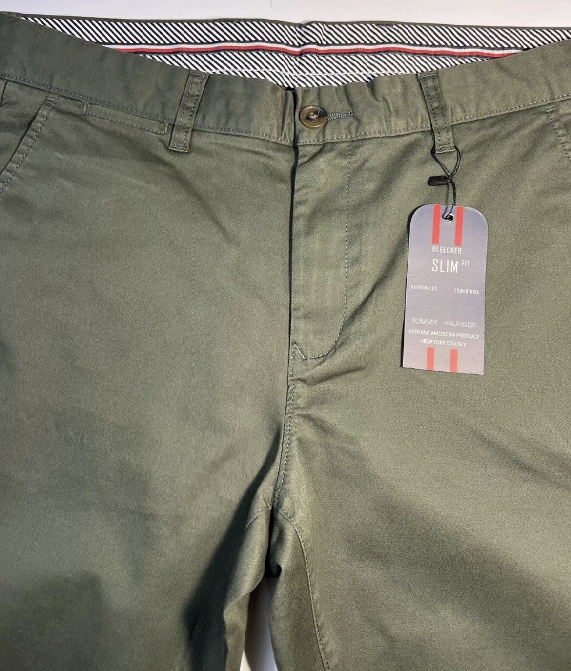Tommy Hilfiger  Mens Slim Fit Bleecker Chinos, Green Size W32. L30 RRP£109 image 3