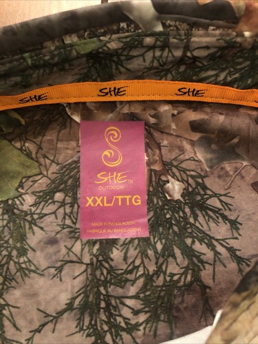 SHE Outdoor Camouflage Shirt Button Up Women’s XXL True Timber Camo Hunting Gear - Picture 5 of 22