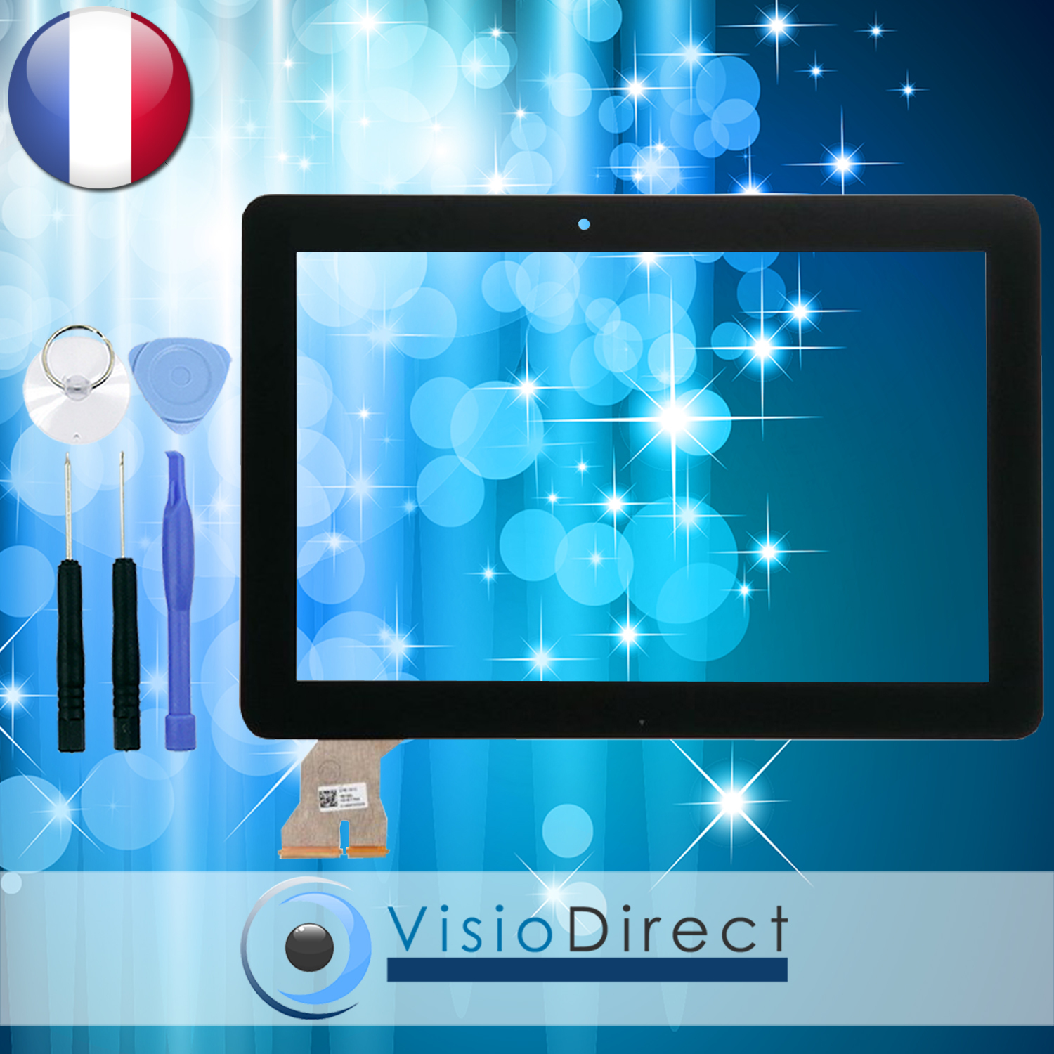 Vitre tactile Asus Memo Pad ME103 ME103K écran noir de remplacement complet